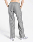 womens Elements cargo pocket straight leg scrub pants light grey