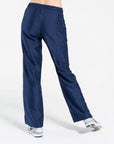 womens Elements cargo pocket straight leg scrub pants navy-blue