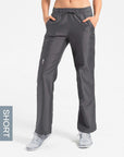 womens short cargo pocket straight leg scrub pants dark gray