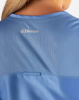 Women's Fitted Scrub Top in Ceil Blue Back Loop