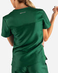 Women's Fitted Scrub Top in Dark Green Back