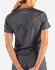 Women's Fitted Scrub Top in Dark gray