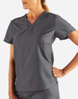 Women's Fitted Scrub Top in Dark gray