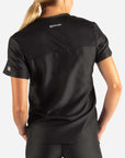 Women's Tuckable Scrub Top in black 