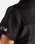 Women's Tuckable Scrub Top in Black Sleeve
