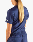 Women's Tuckable Scrub Top in navy-blue