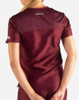 Women's 2 Pocket Scrub Top in Bold burgundy