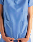 Women's 2 Pocket Scrub Top in Ceil Blue Pockets