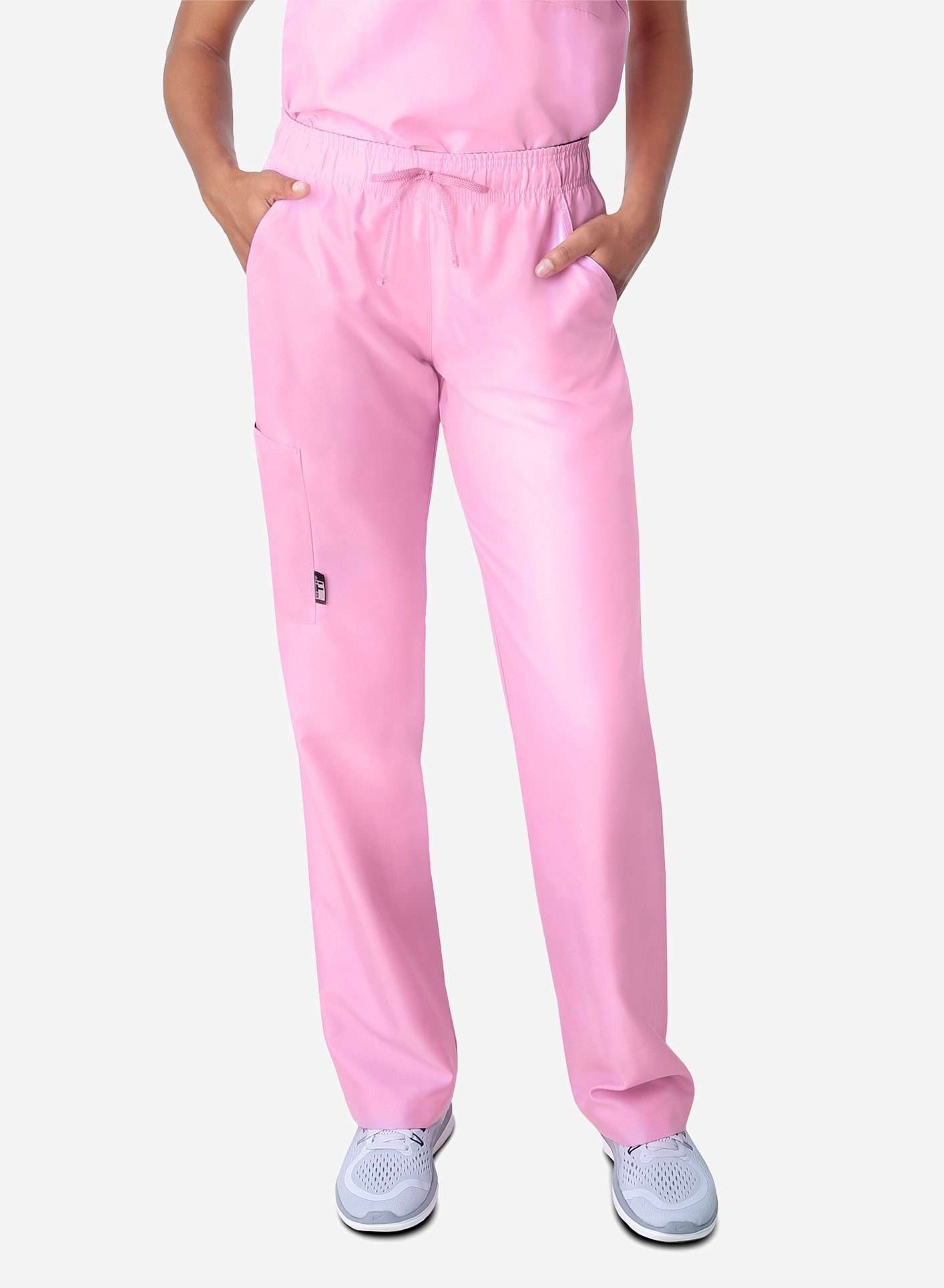 womens simple straight leg scrub pants light pink