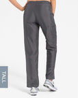 womens tall cargo pocket straight leg scrub pants dark gray